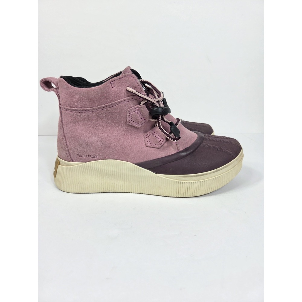 Sorel Kids Sz 5 Out N About IV Classic Boots Mauve Burgundy Waterproof Duck Boot